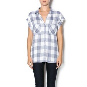 BLL New York Plaid Sleeveless Top S/P Nautical Summer Beach Casual Relaxed Shirt